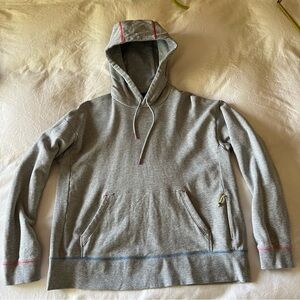 like new Bombas cotton hoodie with zip card pocket and contrast stitching